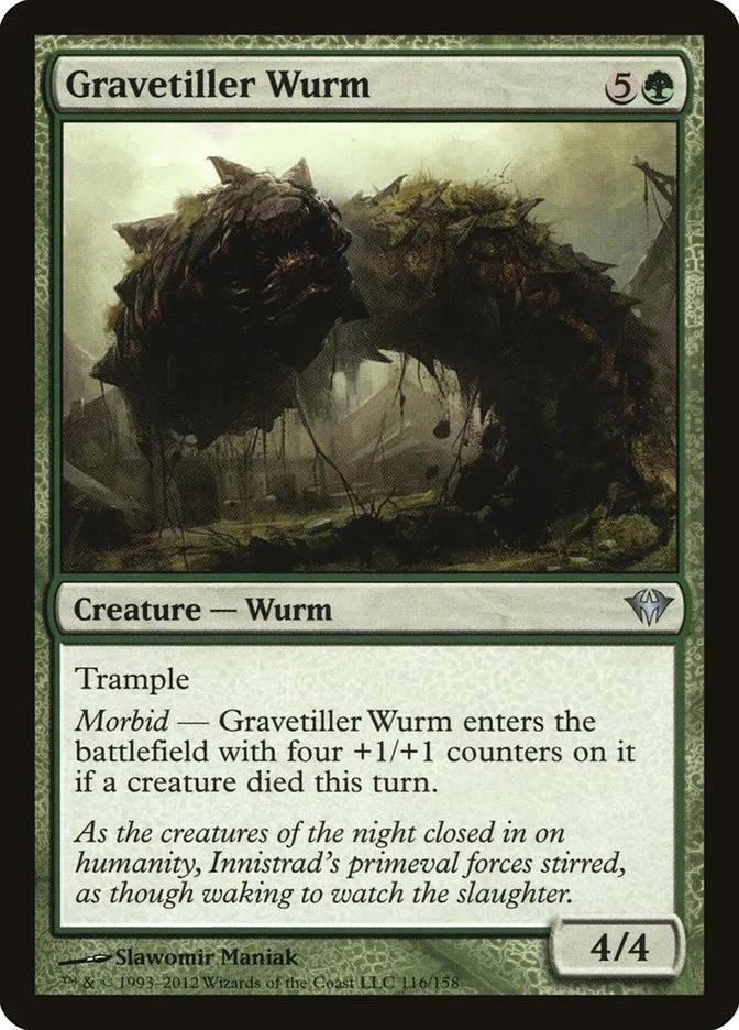 2012 Dark Ascension Gravetiller Wurm uncommon #116 unlisted card image
