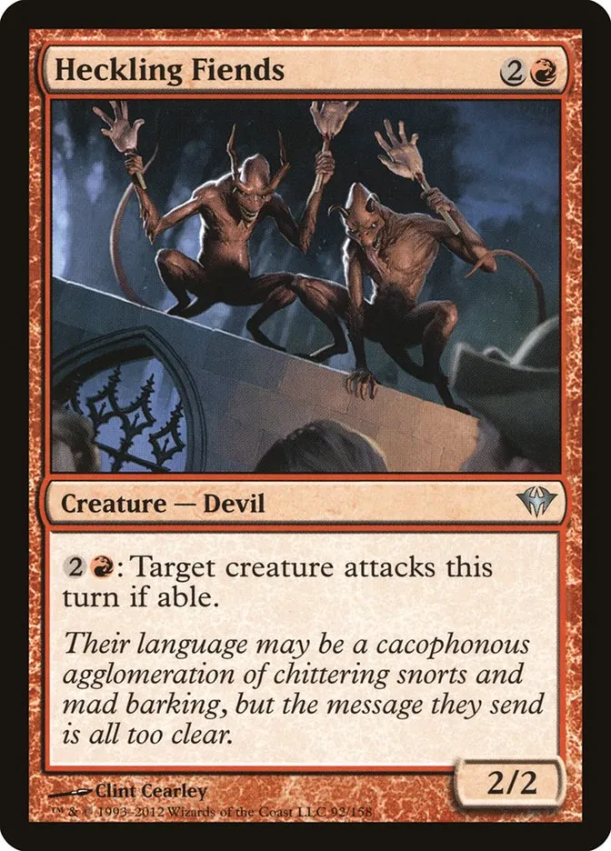 2012 Dark Ascension Heckling Fiends uncommon #92 unlisted card image