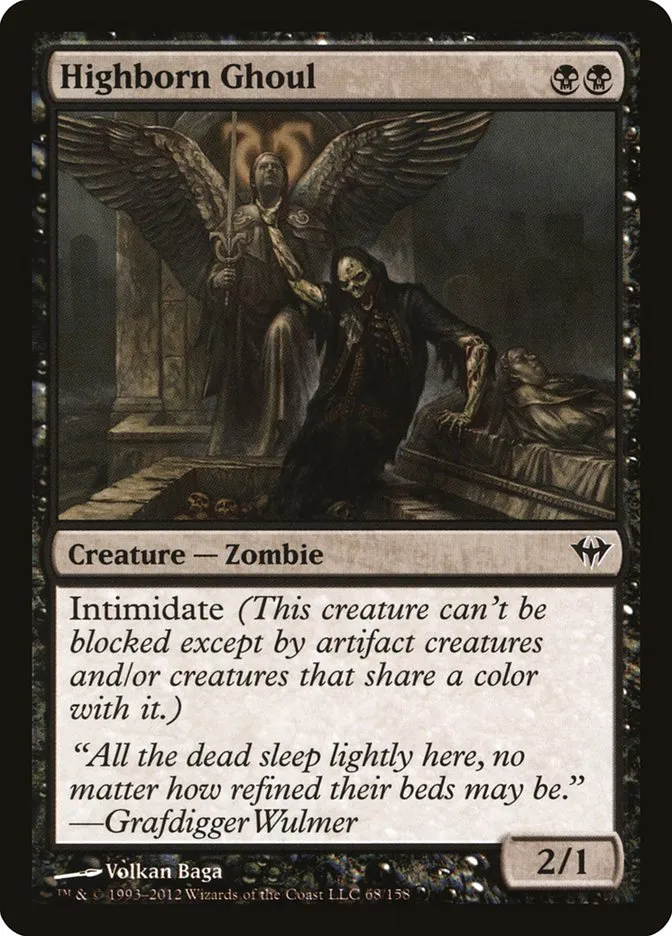 2012 Dark Ascension Highborn Ghoul common #68 unlisted card image