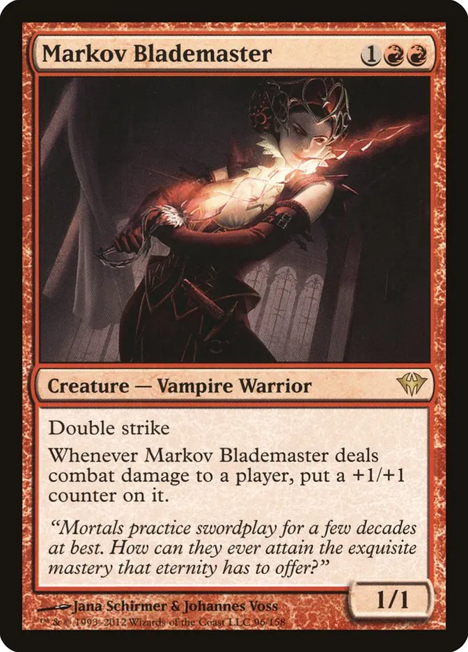 2012 Dark Ascension Markov Blademaster rare #96 unlisted card image