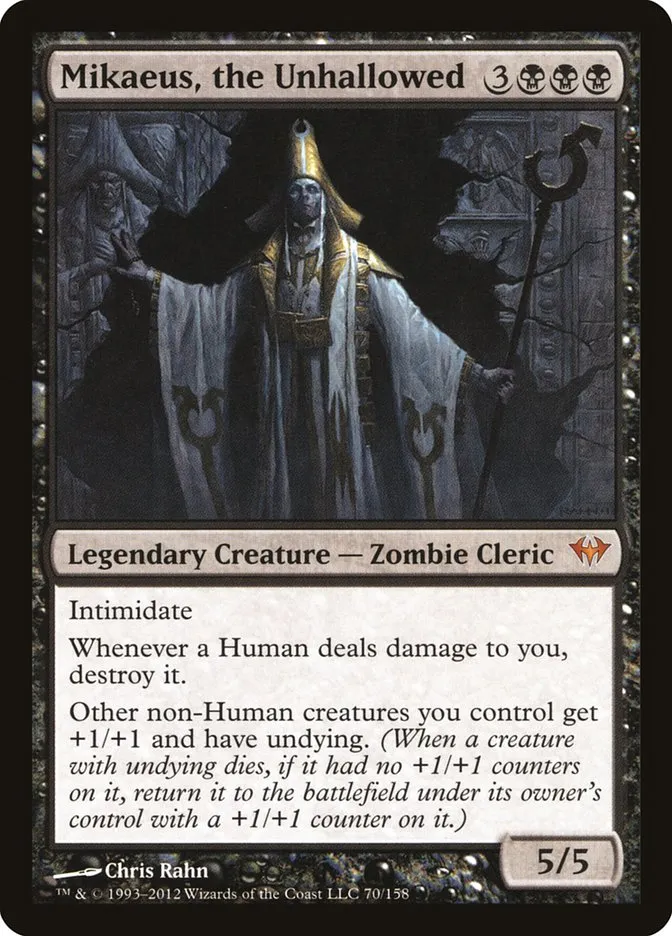 2012 Dark Ascension Mikaeus, the Unhallowed mythic #70 unlisted card image