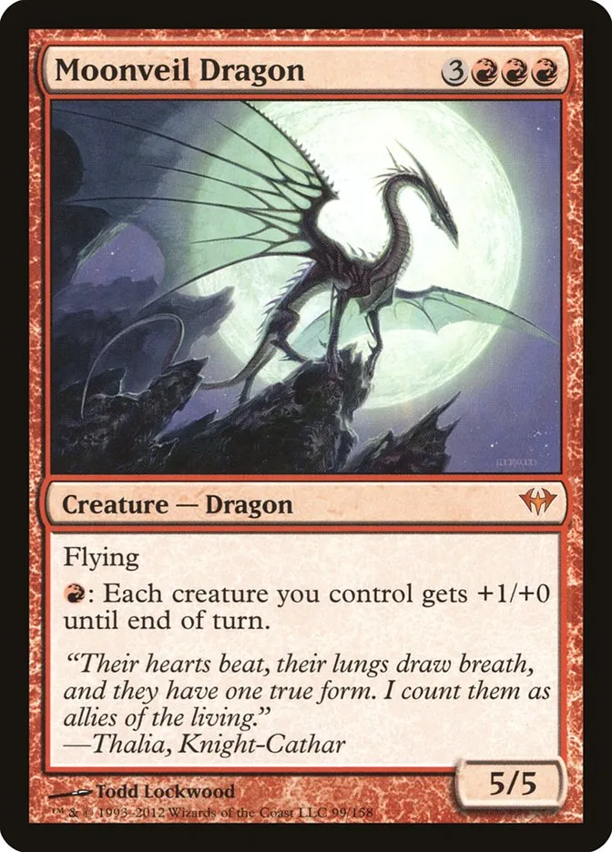 2012 Dark Ascension Moonveil Dragon mythic #99 unlisted card image