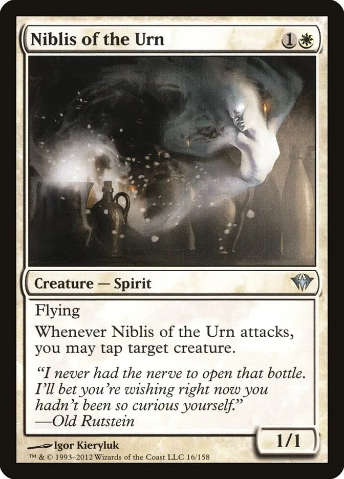 2012 Dark Ascension Niblis of the Urn uncommon #16 unlisted card image