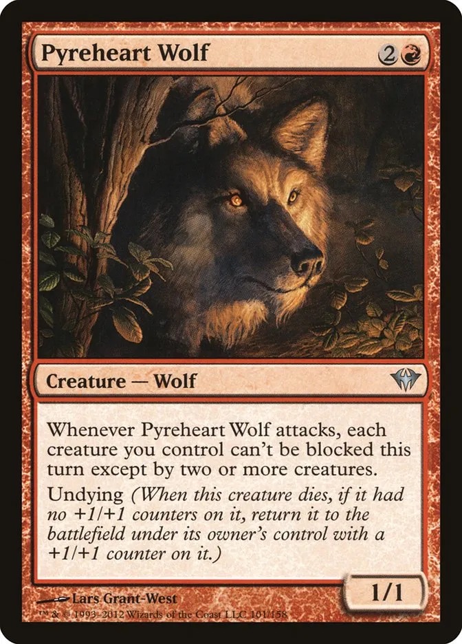 2012 Dark Ascension Pyreheart Wolf uncommon #101 unlisted card image