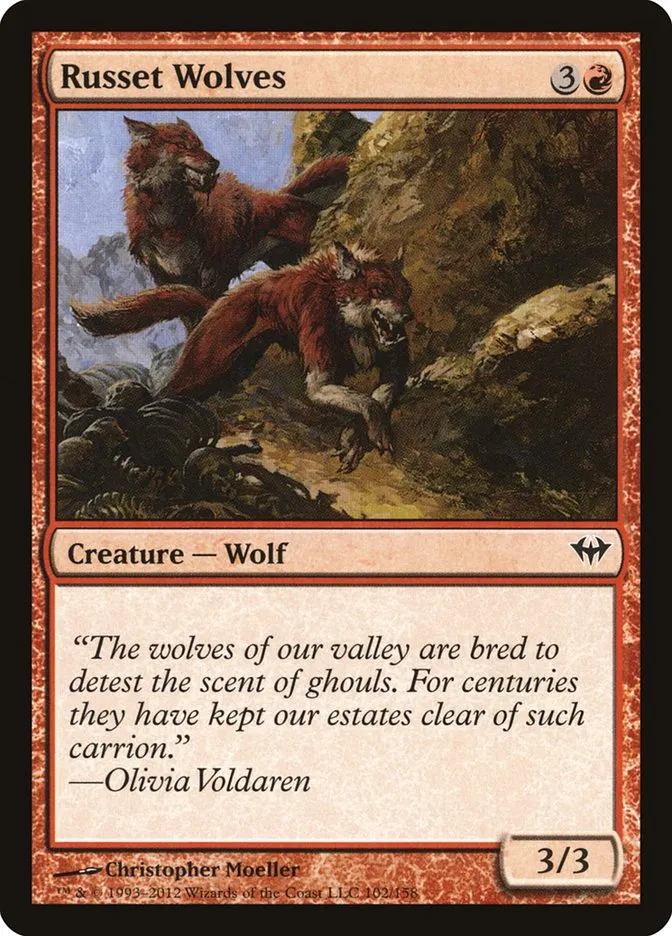 2012 Dark Ascension Russet Wolves common #102 unlisted card image