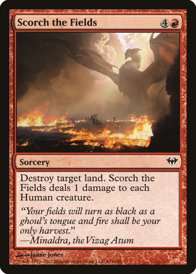 2012 Dark Ascension Scorch the Fields common #103 unlisted card image