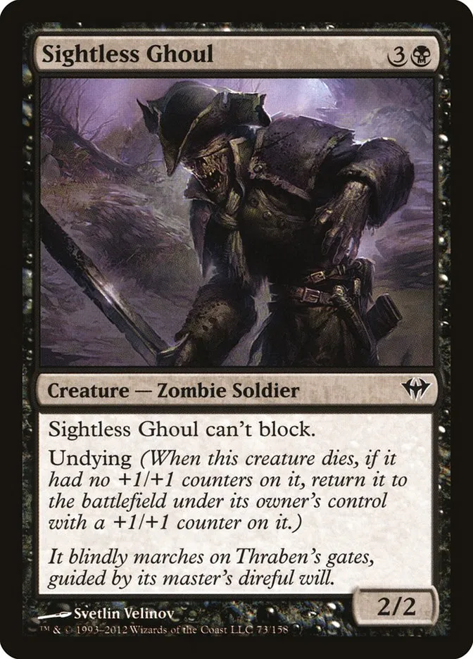 2012 Dark Ascension Sightless Ghoul common #73 unlisted card image