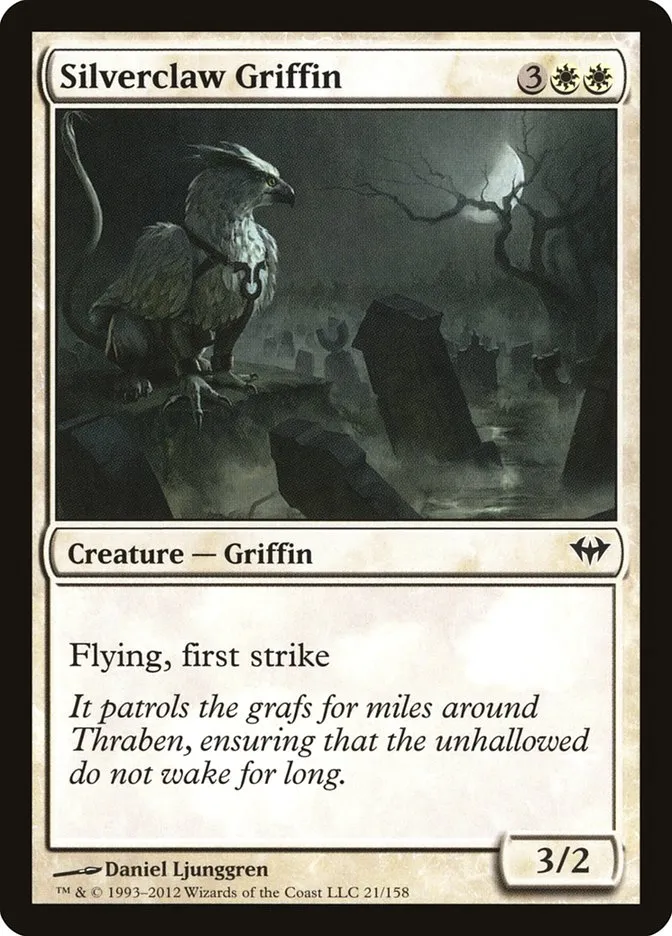 2012 Dark Ascension Silverclaw Griffin common #21 unlisted card image