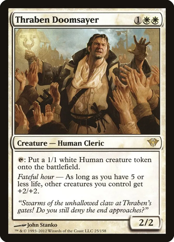 2012 Dark Ascension Thraben Doomsayer rare #25 unlisted card image
