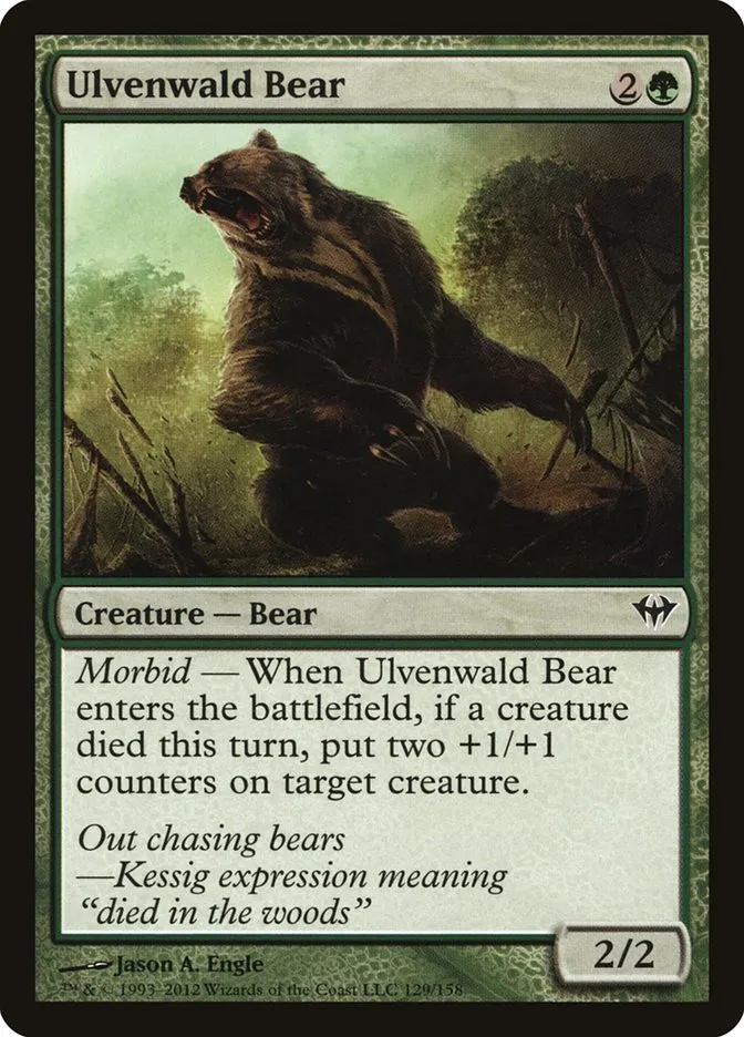 2012 Dark Ascension Ulvenwald Bear common #129 unlisted card image