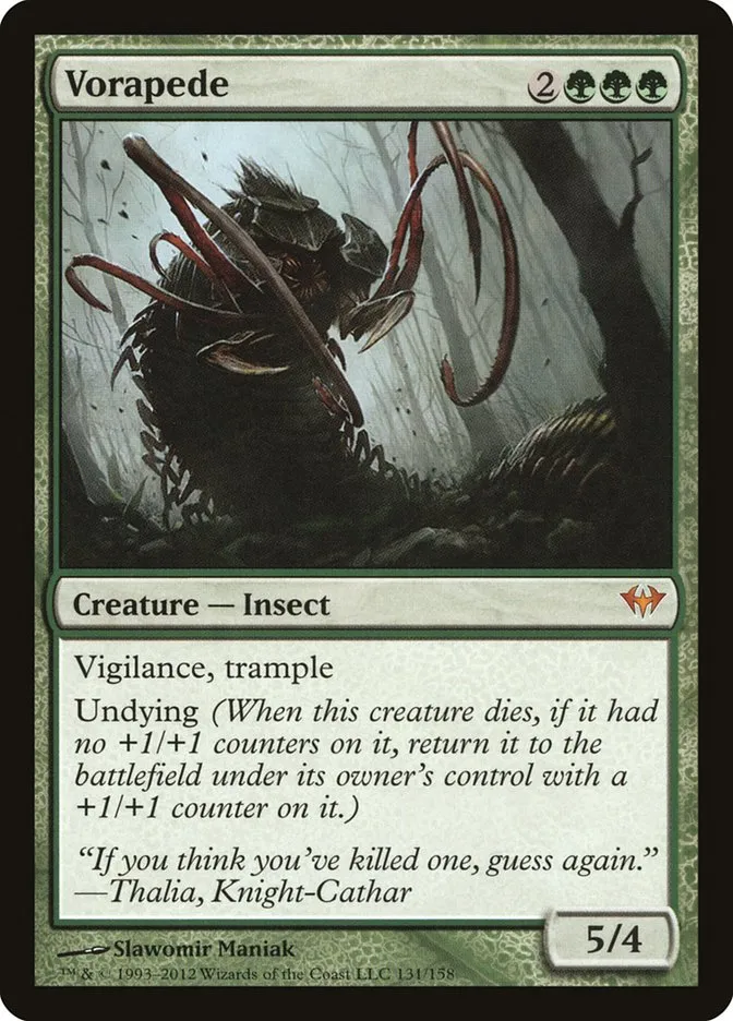 2012 Dark Ascension Vorapede mythic #131 unlisted card image