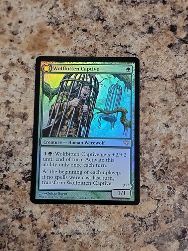 2012 Dark Ascension Wolfbitten Captive // Krallenhorde Killer rare #133 unlisted card image