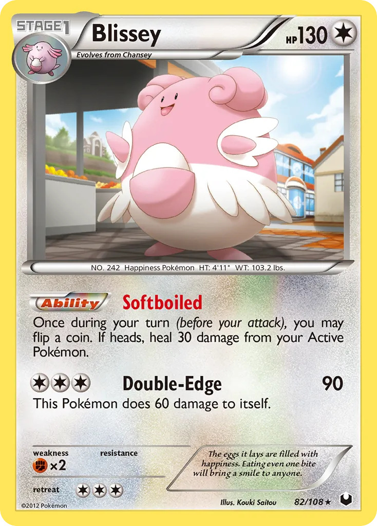 2012 Dark Explorers Blissey Rare Holo #082/108 Rare Holo card image