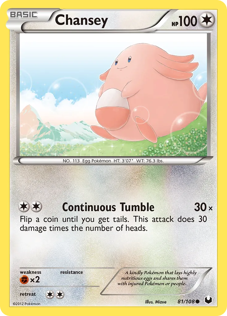 2012 Dark Explorers Chansey #081/108 Common card image