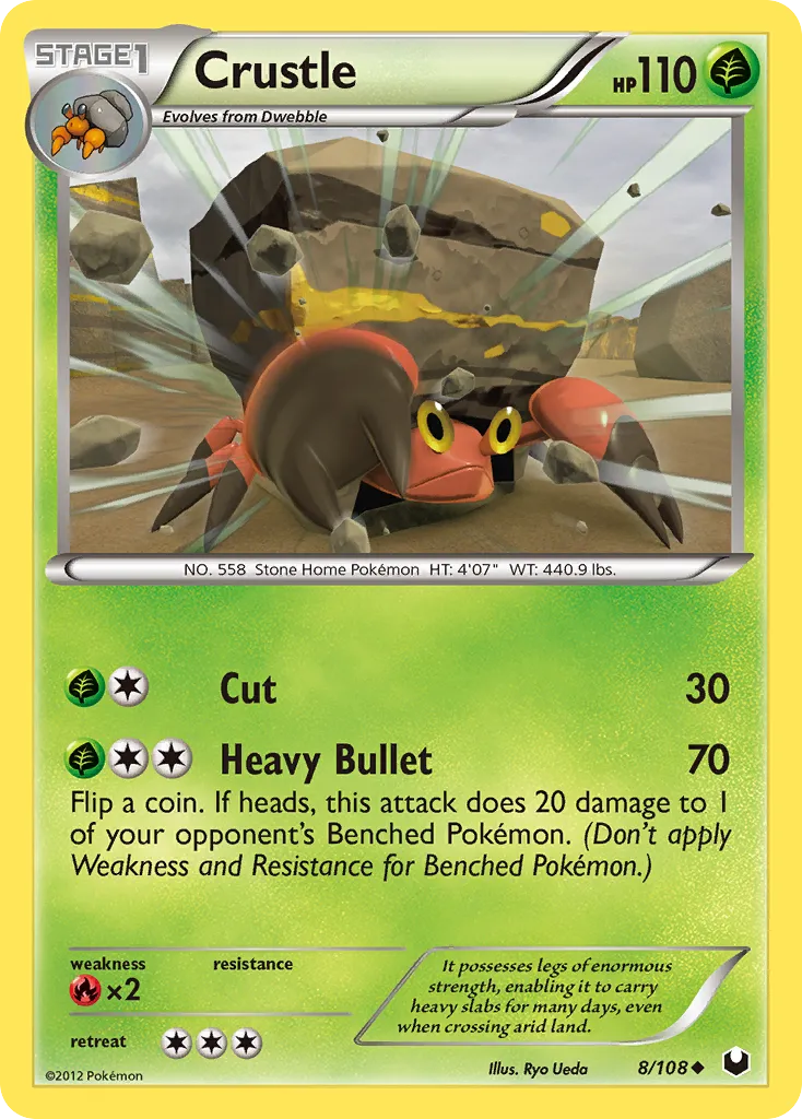 2012 Dark Explorers Crustle Uncommon #008/108 Uncommon card image