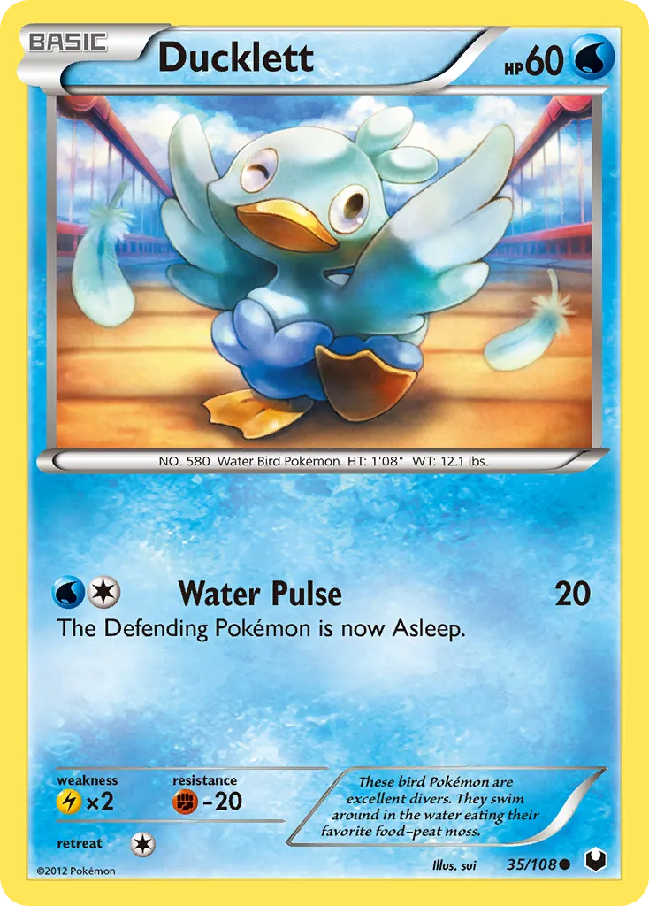 2012 Dark Explorers Ducklett Common #035/108 Common card image