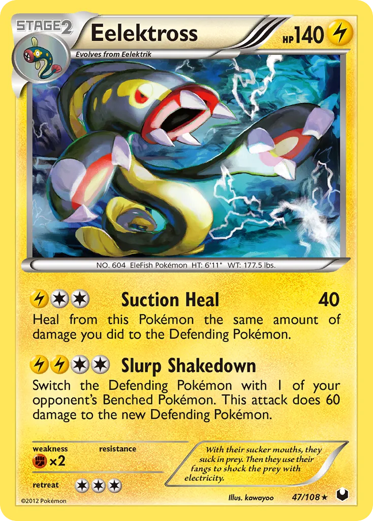 2012 Dark Explorers Eelektross #047/108 Rare Holo card image