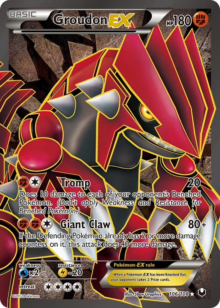 2012 Dark Explorers Groudon-EX #106/108 Rare Ultra card image