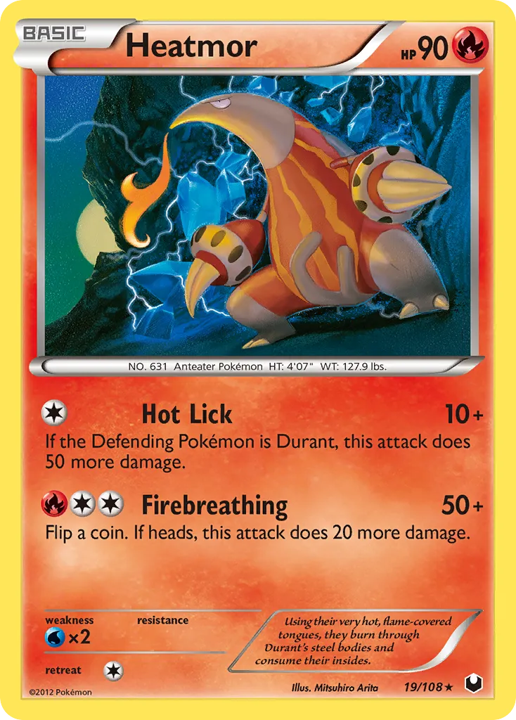 2012 Dark Explorers Heatmor Rare #019/108 Rare card image