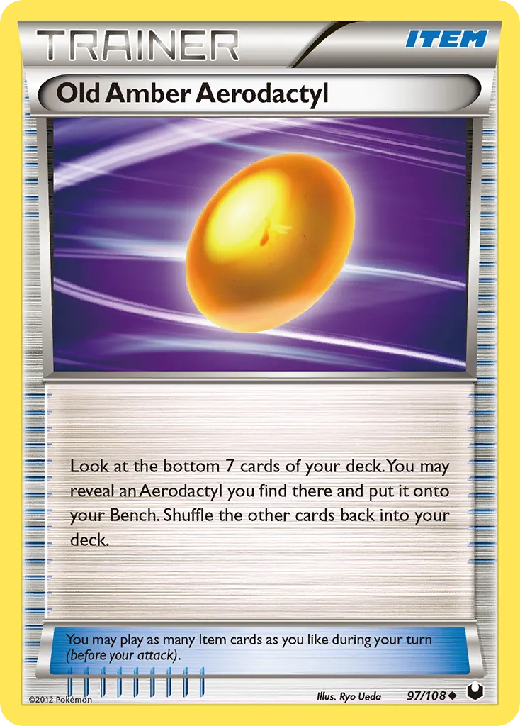 2012 Dark Explorers Old Amber Aerodactyl Uncommon #097/108 Uncommon card image