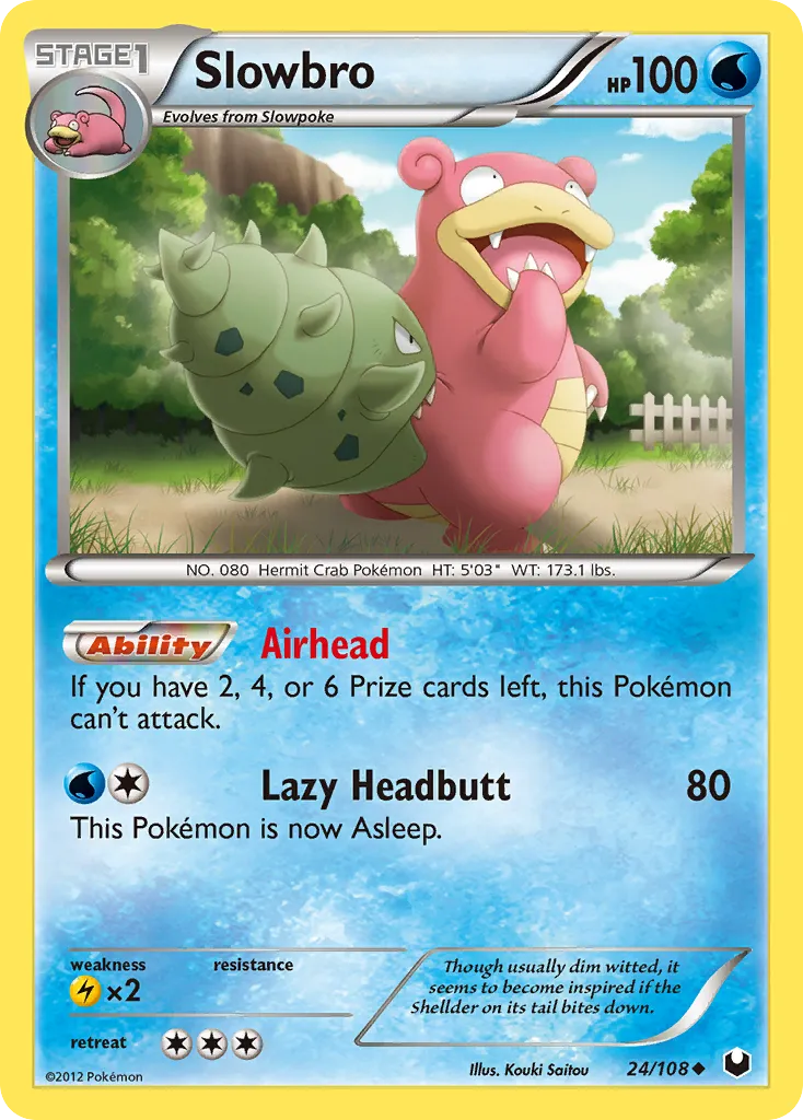 2012 Dark Explorers Slowbro Uncommon #024/108 Uncommon card image