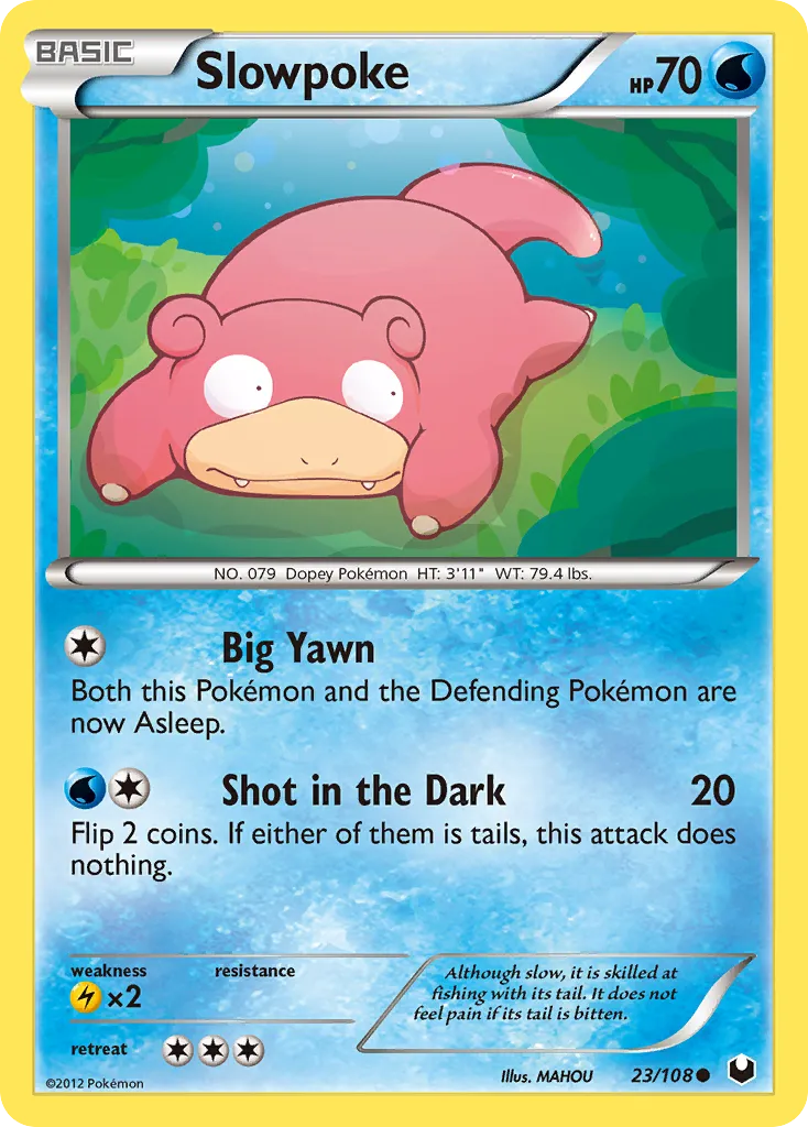 2012 Dark Explorers Slowpoke Common #023/108 Common card image