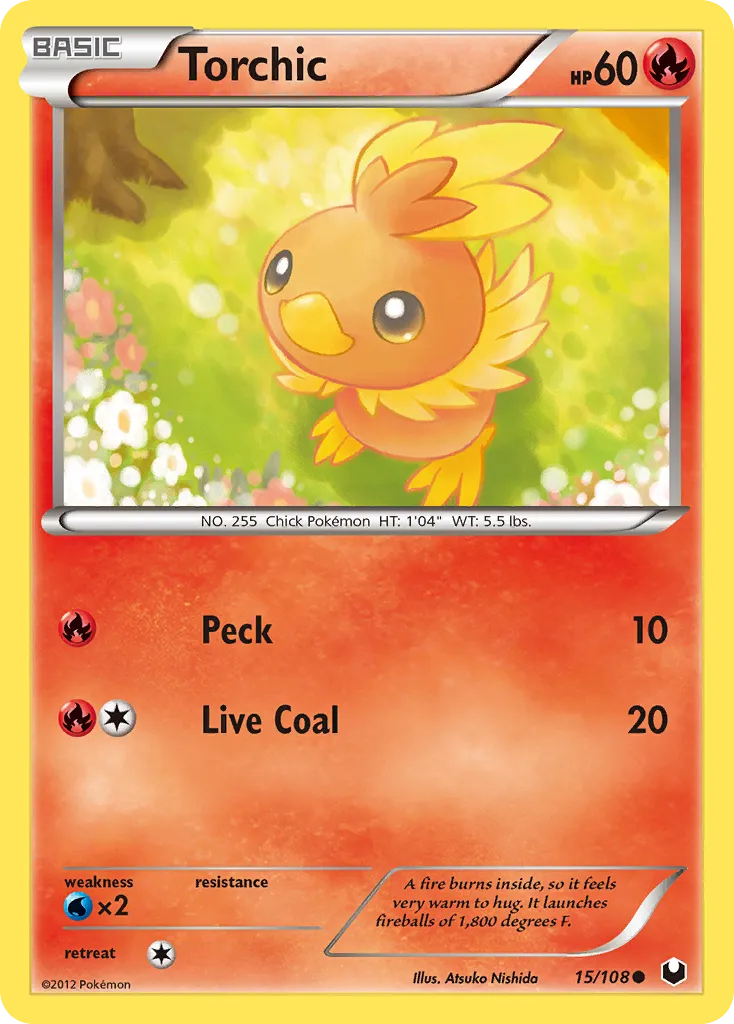 2012 Dark Explorers Torchic Common #014/108 Common card image