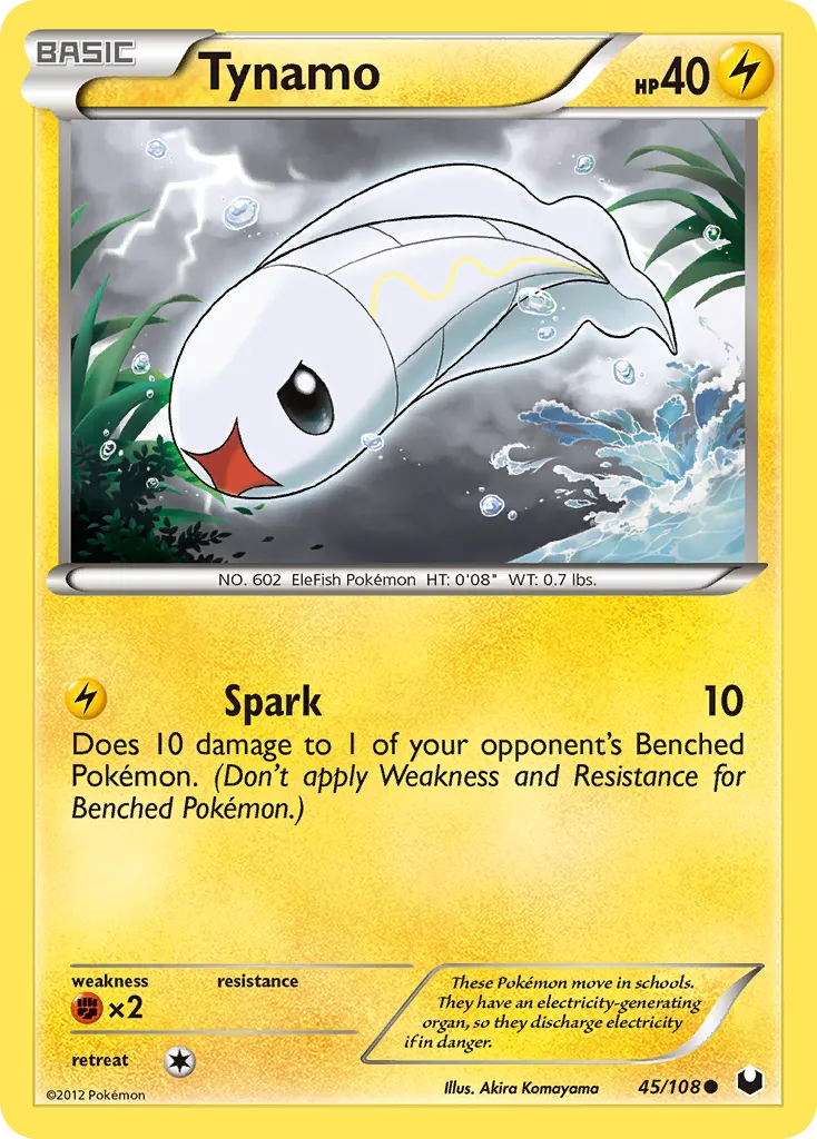 2012 Dark Explorers Tynamo Common #044/108 Common card image