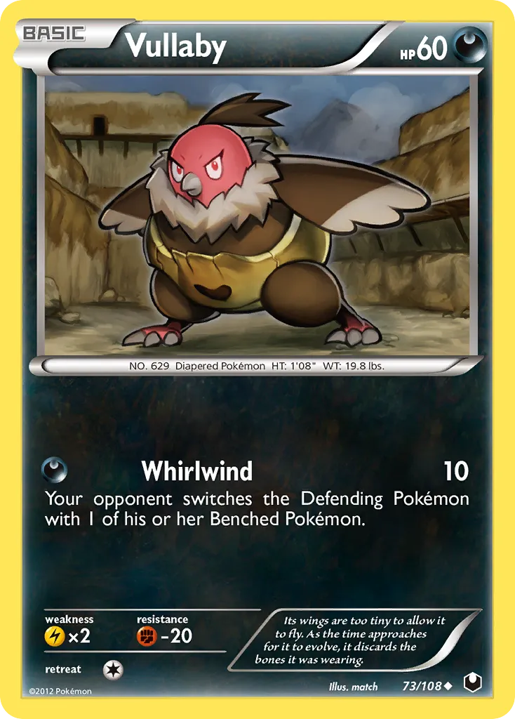 2012 Dark Explorers Vullaby Uncommon #073/108 Uncommon card image
