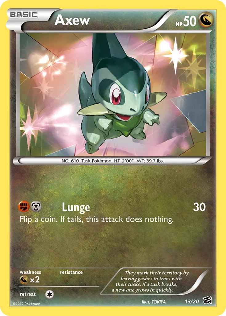 2012 Dragon Vault Axew Rare Holo #12/20 Rare Holo card image