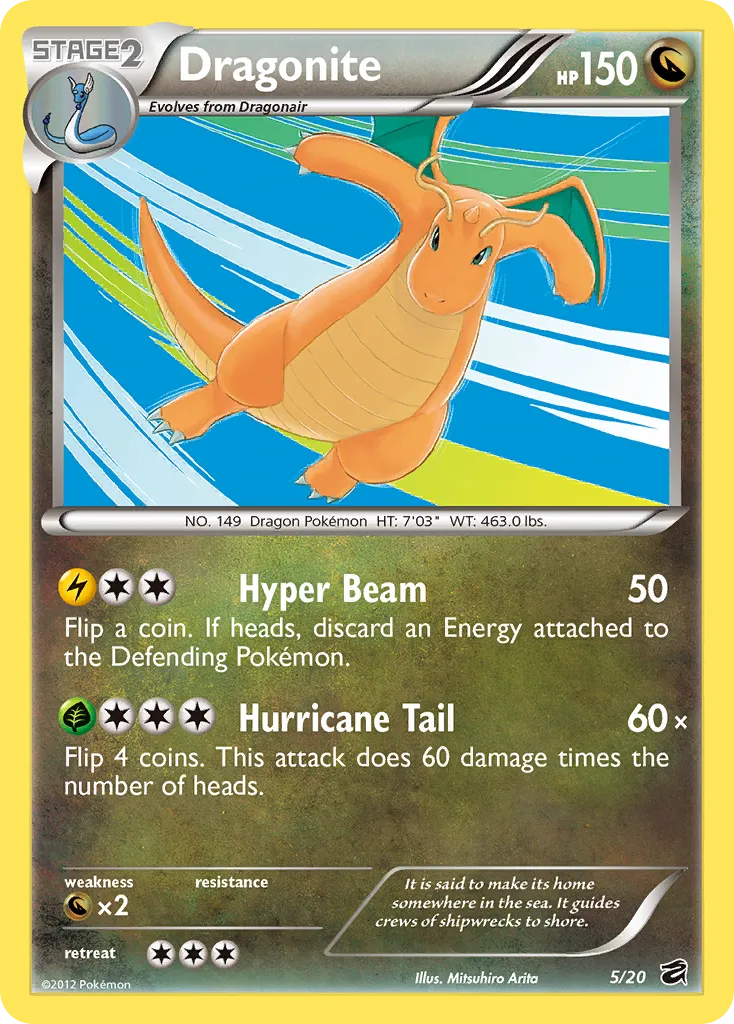 2012 Dragon Vault Dragonite #05/20 Rare Holo card image