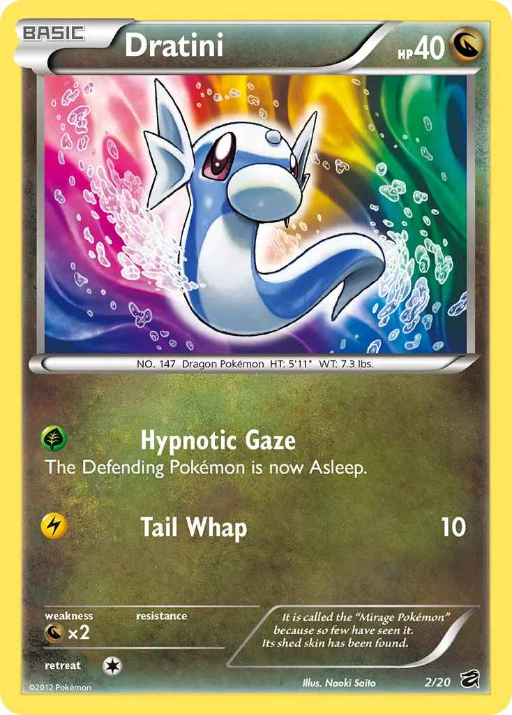 2012 Dragon Vault Dratini #02/20 Rare Holo card image