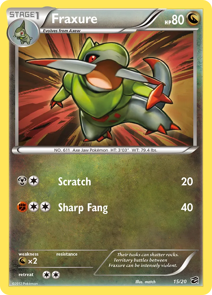 2012 Dragon Vault Fraxure Rare Holo #14/20 Rare Holo card image