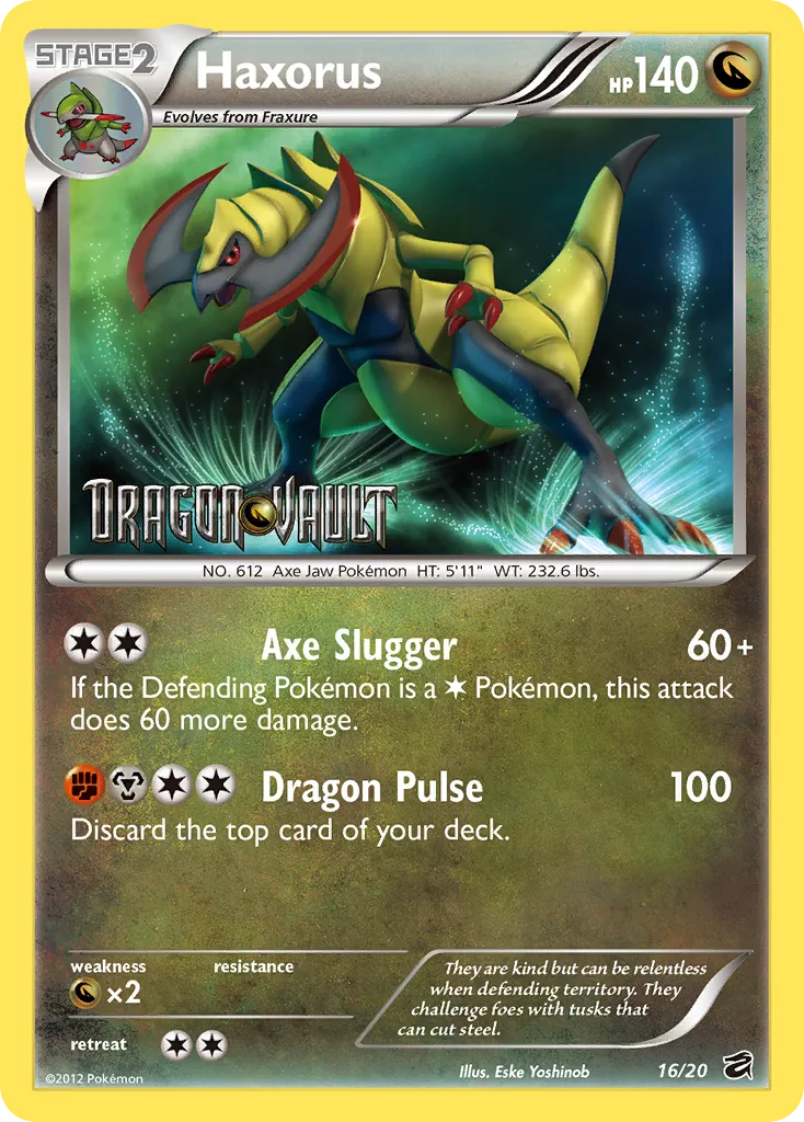 2012 Dragon Vault Haxorus #16/20 Rare Holo card image