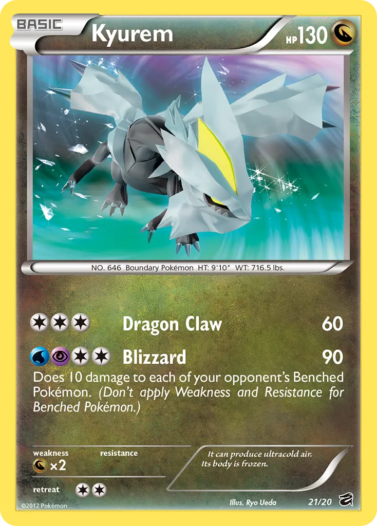2012 Dragon Vault Kyurem Unlisted #21/20 Unlisted card image