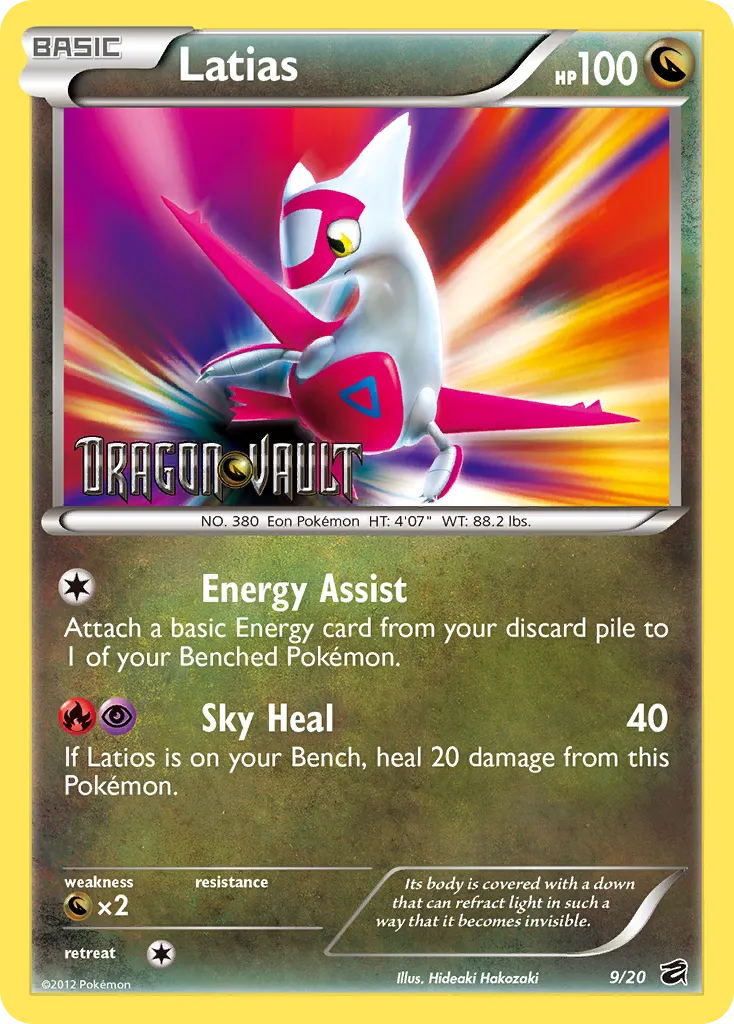 2012 Dragon Vault Latias #09/20 Rare Holo card image