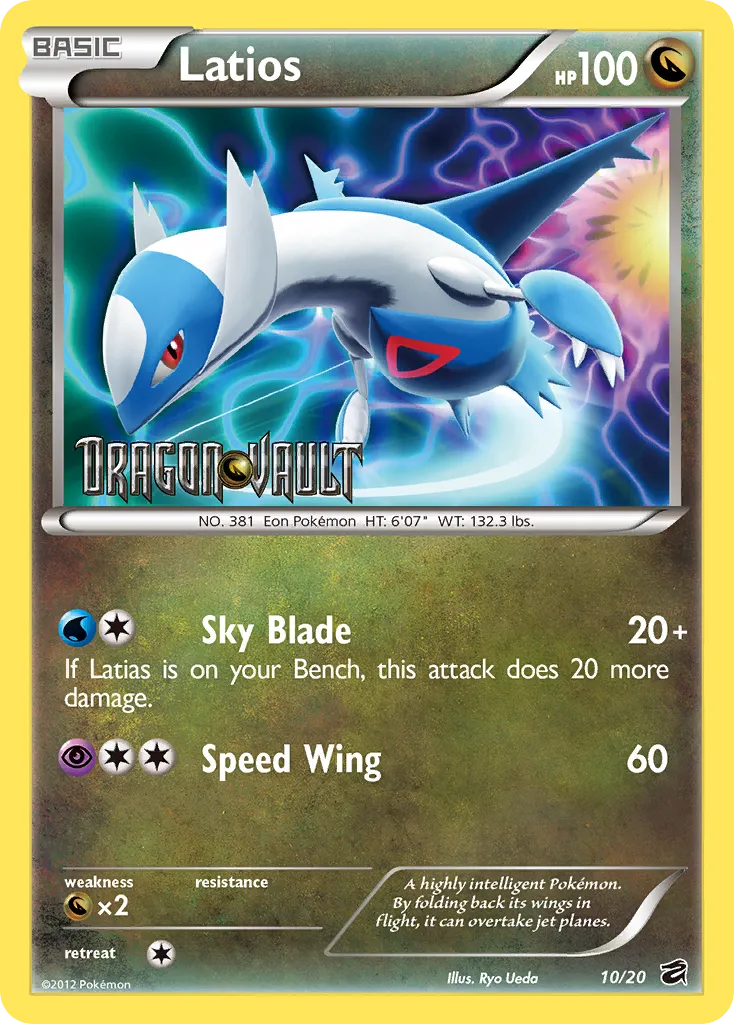 2012 Dragon Vault Latios Rare Holo #10/20 Rare Holo card image