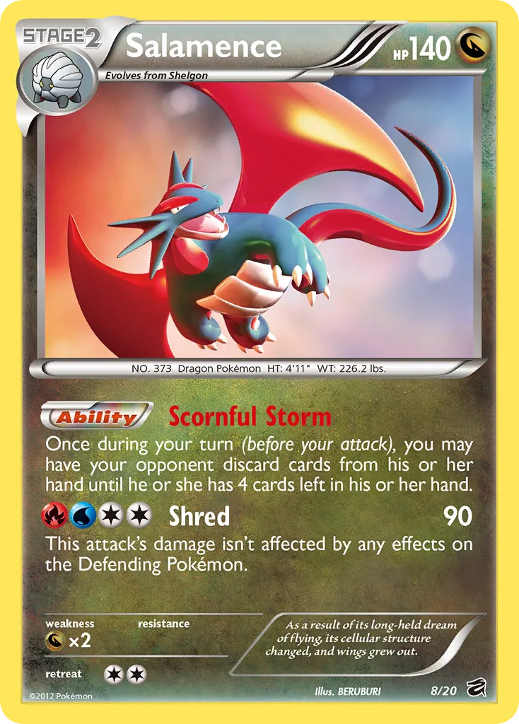 2012 Dragon Vault Salamence #08/20 Rare Holo card image