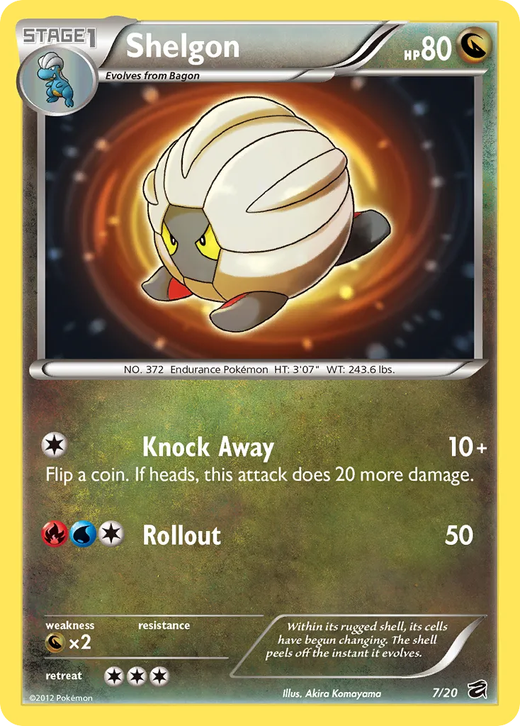 2012 Dragon Vault Shelgon #07/20 Rare Holo card image