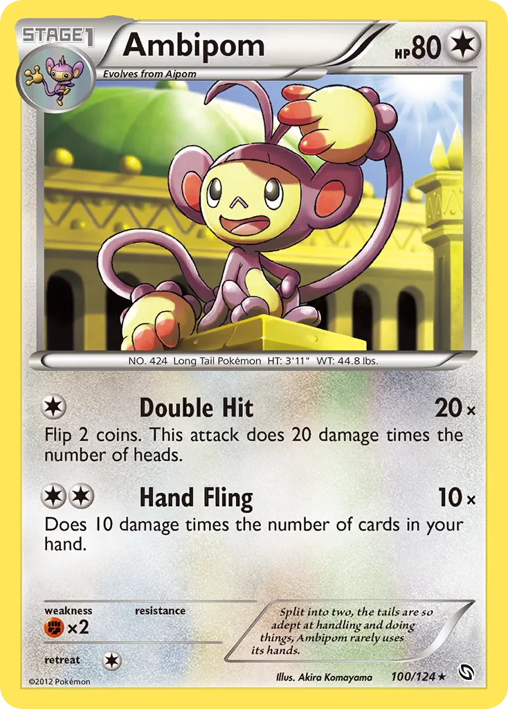 2012 Dragons Exalted Ambipom Rare #100/124 Rare card image