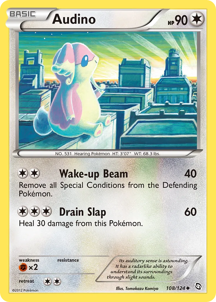 2012 Dragons Exalted Audino Uncommon #108/124 Uncommon card image