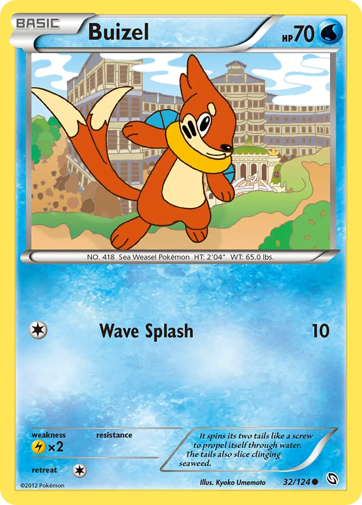 2012 Dragons Exalted Buizel Common #032/124 Common card image