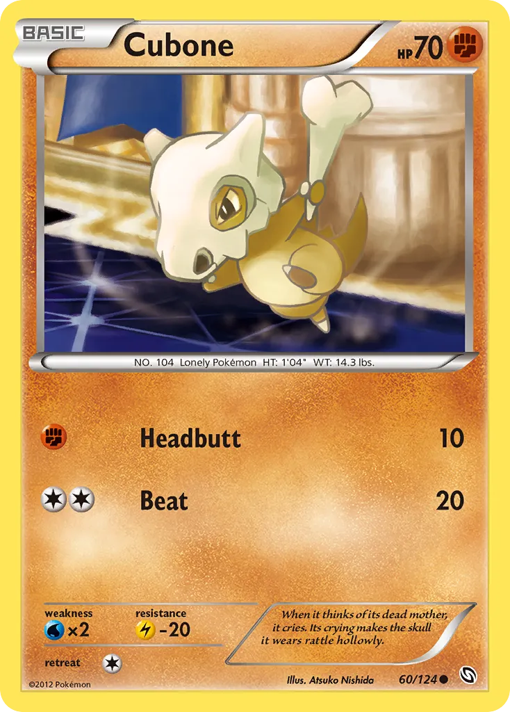 2012 Dragons Exalted Cubone Common #060/124 Common card image