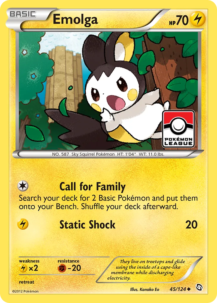 2012 Dragons Exalted Emolga Uncommon #045/124 Uncommon card image