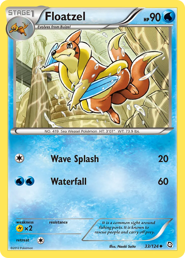2012 Dragons Exalted Floatzel Uncommon #033/124 Uncommon card image