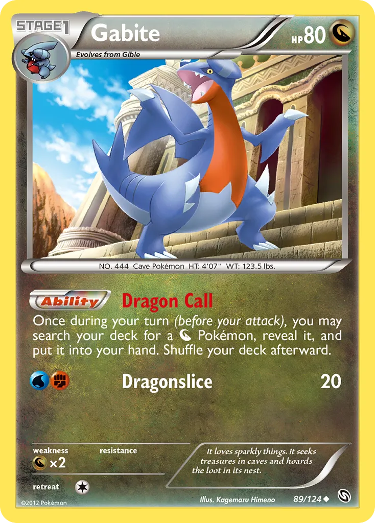 2012 Dragons Exalted Gabite #089/124 Uncommon card image