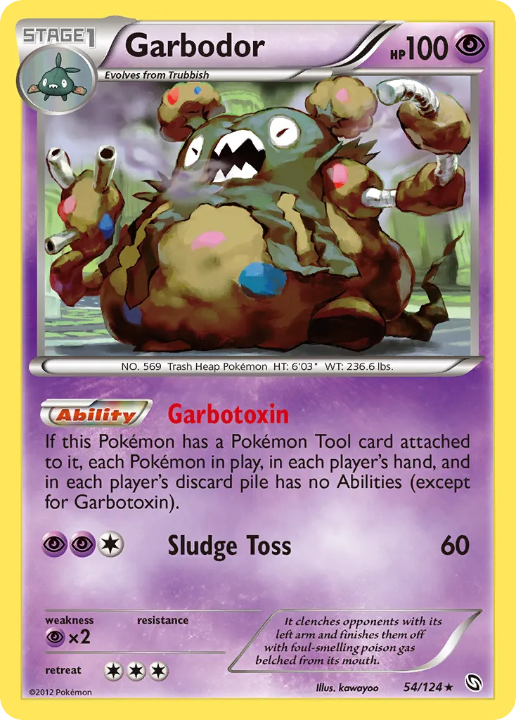2012 Dragons Exalted Garbodor #054/124 Rare Holo card image