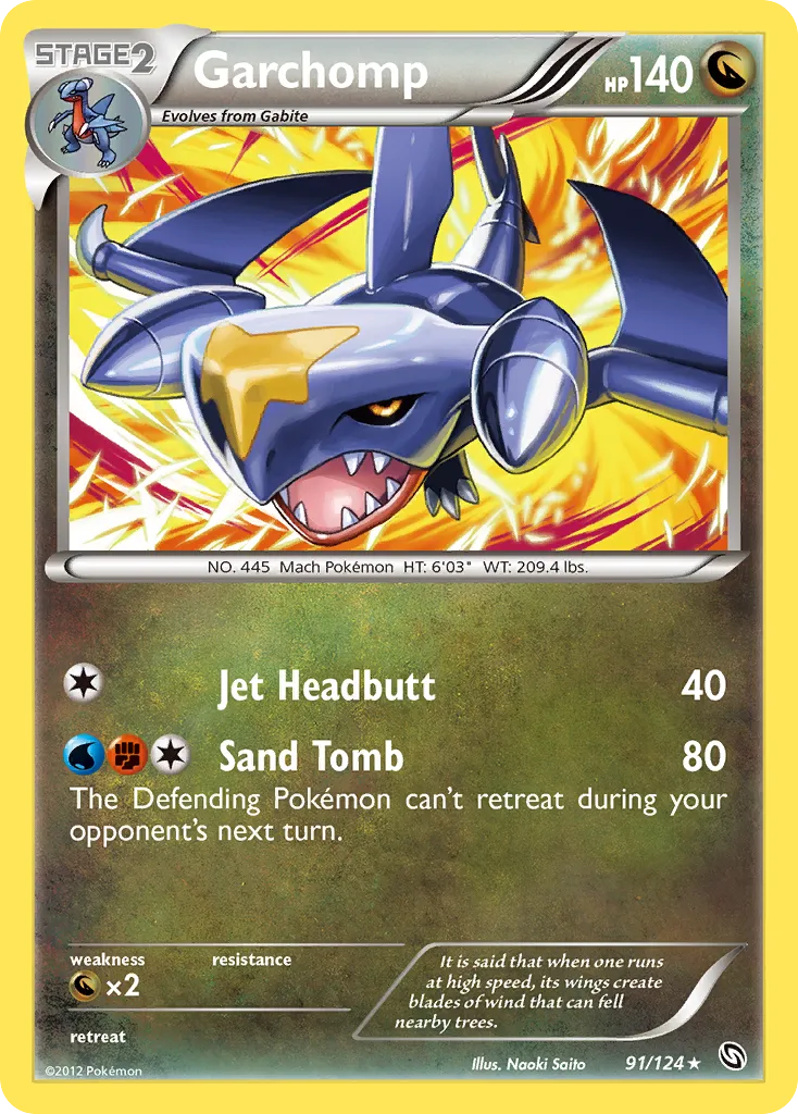 2012 Dragons Exalted Garchomp #091/124 Rare card image