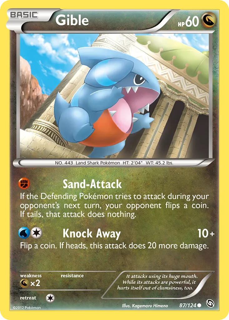2012 Dragons Exalted Gible #087/124 Common card image