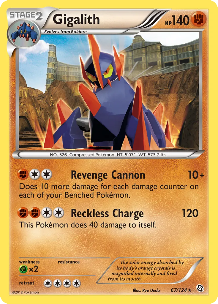2012 Dragons Exalted Gigalith #067/124 Rare Holo card image